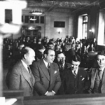 Al Capone fighting his case, accompanied by his lawyer, and body guard on Oct. 5, 1931| courtesy of the Chicago History Museum.