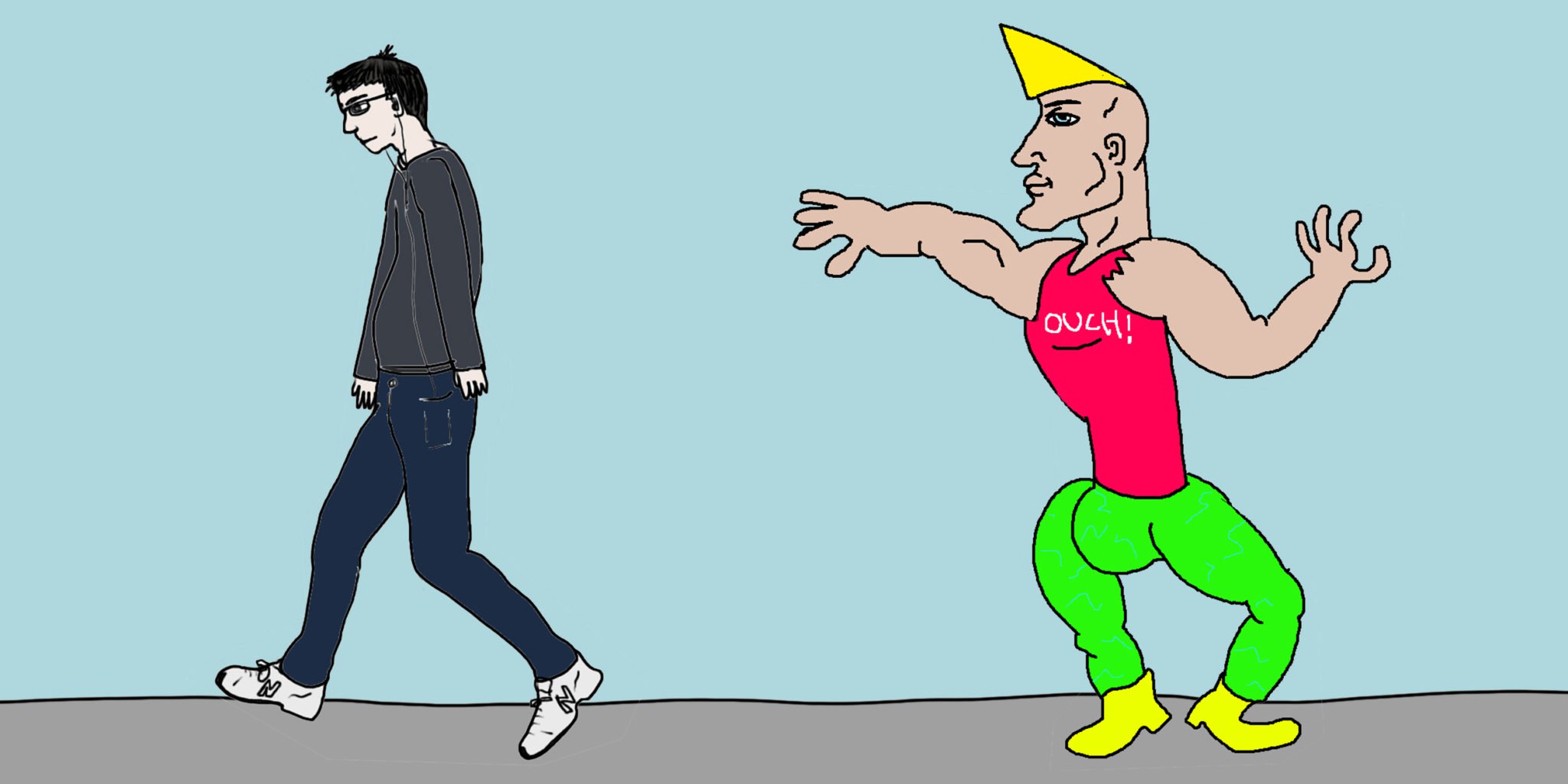 Popular incel Memes (left to right): Virgin, Chad, Becky and Stacy. The