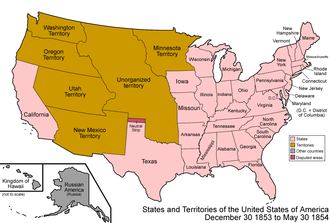 The United States Map after the Compromise of 1850