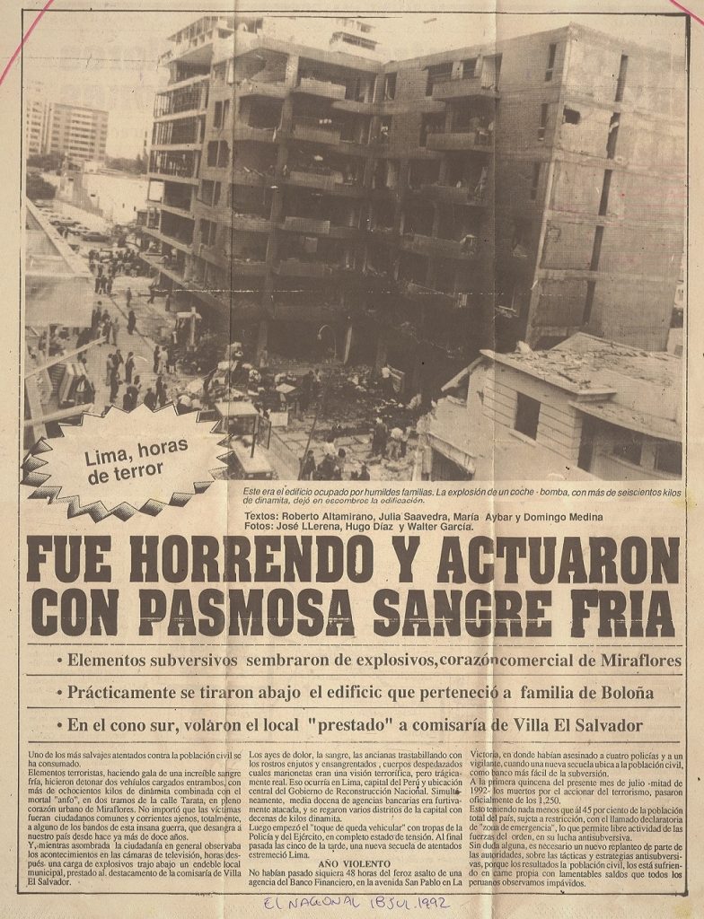 “It was horrendous and they acted amazingly cold-blooded” report of El Nacional diary the day after the attack