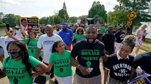 Roanld Greens mother and Family Marching for Justice