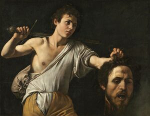 "David with the Head of Goliath" | Caravaggio's second painting of the David defeating Goliath | 1605 | Michelangelo Merisi da Caravaggio | Courtesy of Kunsthistorisches Museum Gemäldegalerie, Vienna.