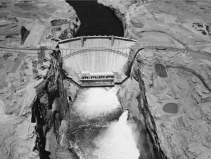 An image of the Glen Canyon Dam taken May 17 1965. Creator and Copyright belong to Utah gov. and Martha Sonntag Bradley