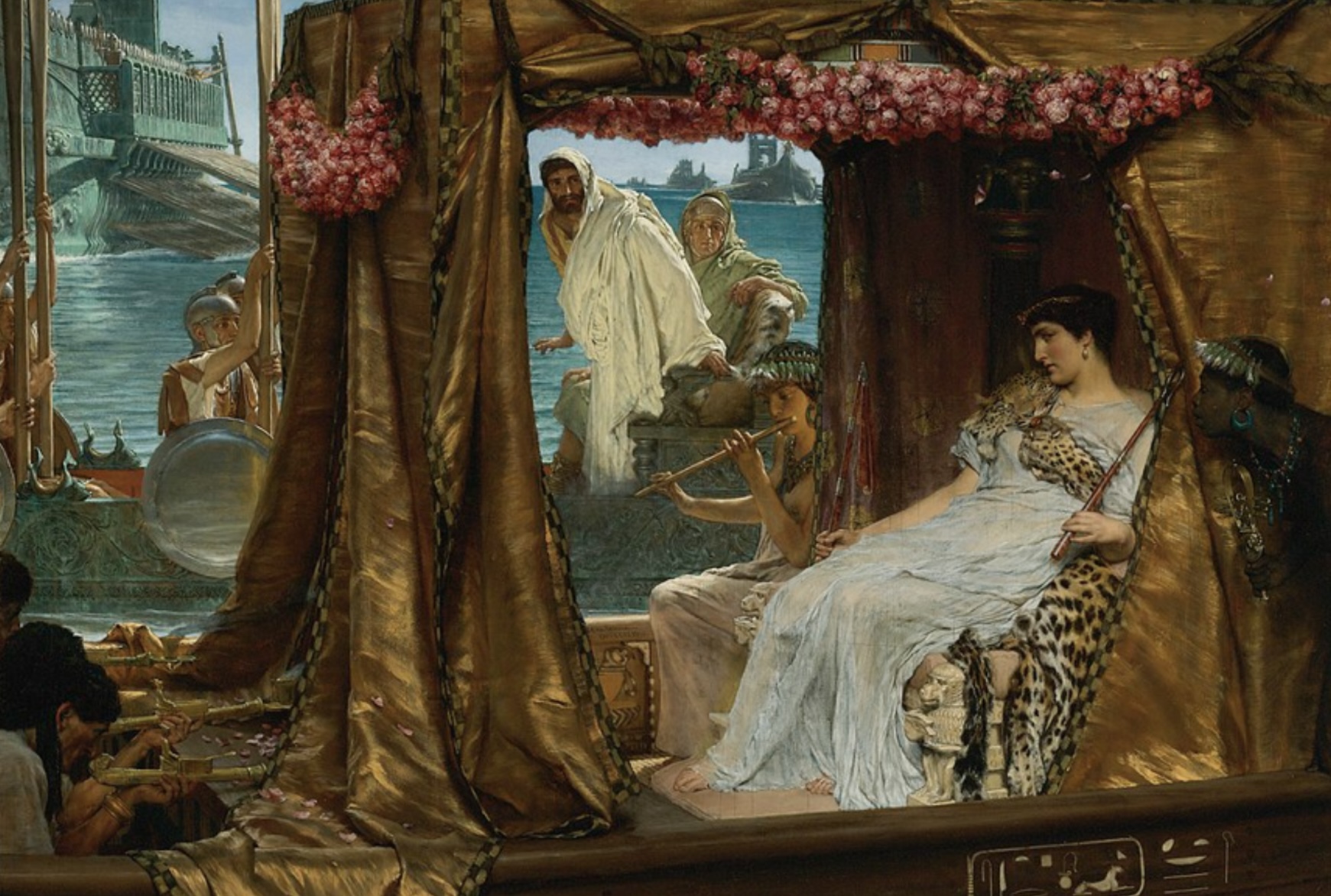The first meeting between Antony and Cleopatra (1885) | Courtesy of Wikimedia Commons.