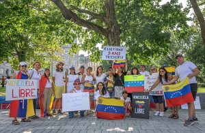 Demonstration of Venezuelans in Quebec against the dictatorship in Venezuela.j