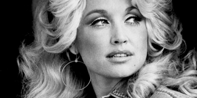 black and white image of Dolly Parton, about 1974